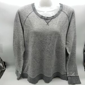 Uniqlo Sweatshirt Men's Gray Crew Neck Pullover Heather Gray Sweatshirt-Size L